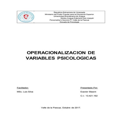 Operacionalizaciones de variables psicologicas