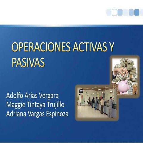 Operaciones activas y pasivas de un banco