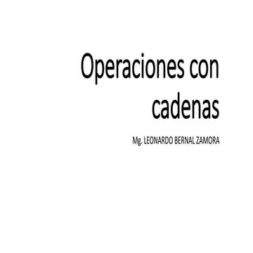 Operaciones cadenas