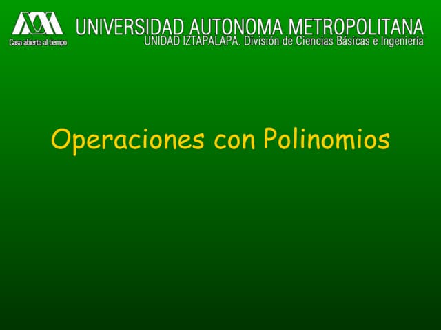 Operaciones con polinomios 