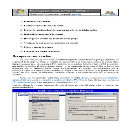 Operaciones frecuente usuarios