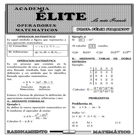 Operaciones matemáticasASDASD