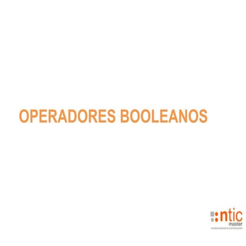 Operadores Booleanos