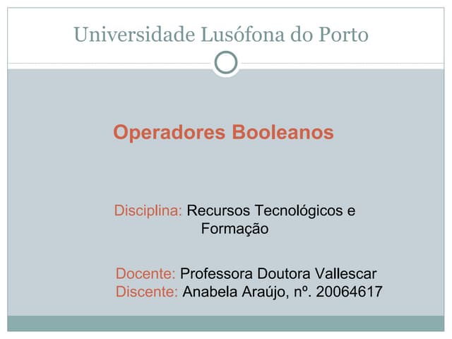 Operadores Booleanos