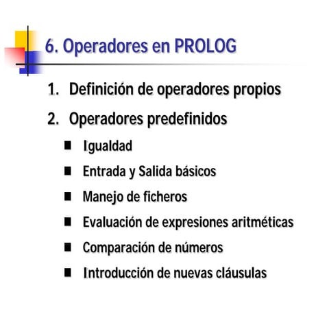 Operadores en prolog