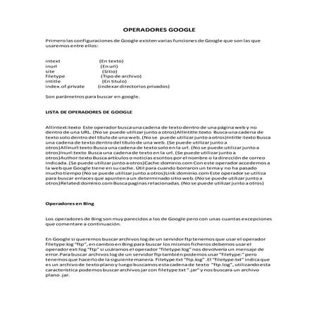Operadores google