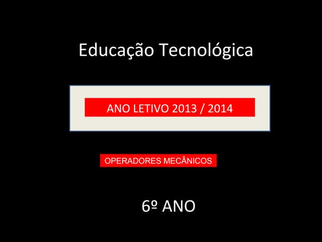 Operadores mecânicos  educação tecn...