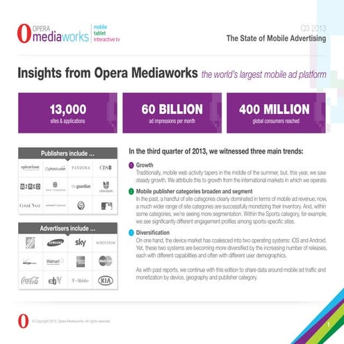 Opera MediaWorks Mobile Report Q3 2013