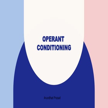 Operant conditioning and classical condition