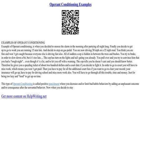 Operant Conditioning Examples | PPT
