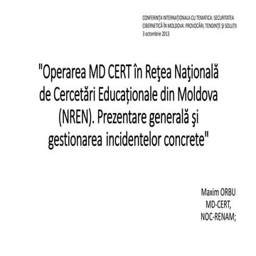 Operarea md cert în reţea naţională de