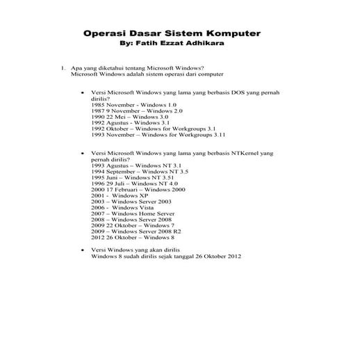 Operasi dasar sistem komputer