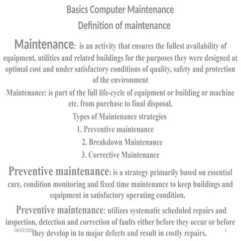 Safety precaution and proper handling of computer components | PPTX