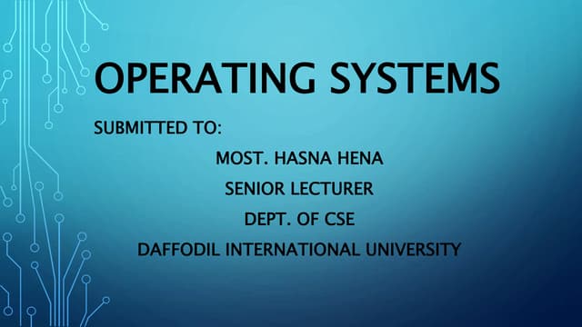 Operating Systems Presentation Ppt Operating Systems Presentation Ppt
