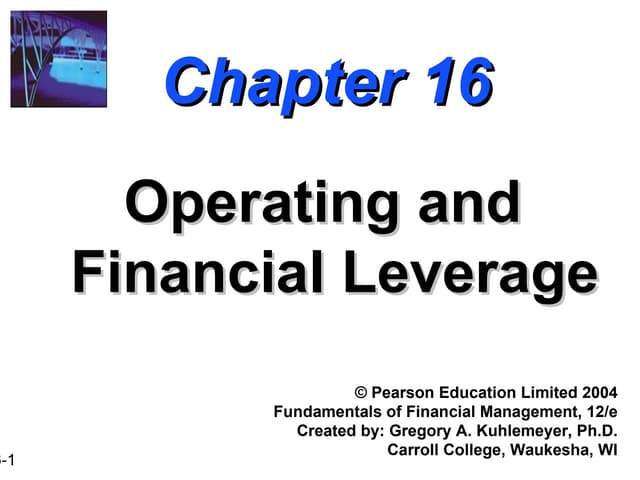 Operating and financial leverage