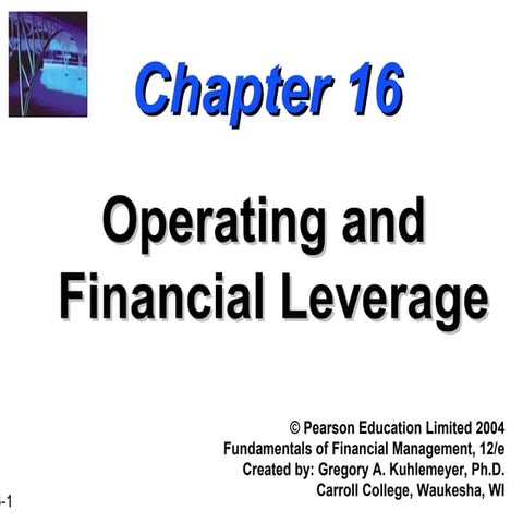 Operating and financial leverage