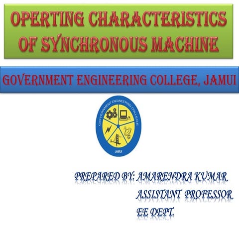 Operating charachteristics of synch. machine