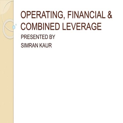 Operating, financial and combined leverage