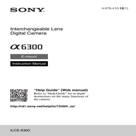 operating instructions for sony a6300.pdf