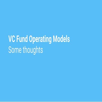 Venture Capital Operating Model