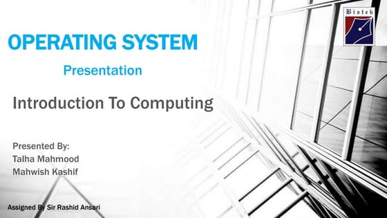 Presentation on operating system | PPT