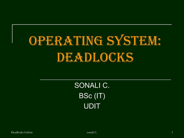 Operating System  Deadlock Galvin