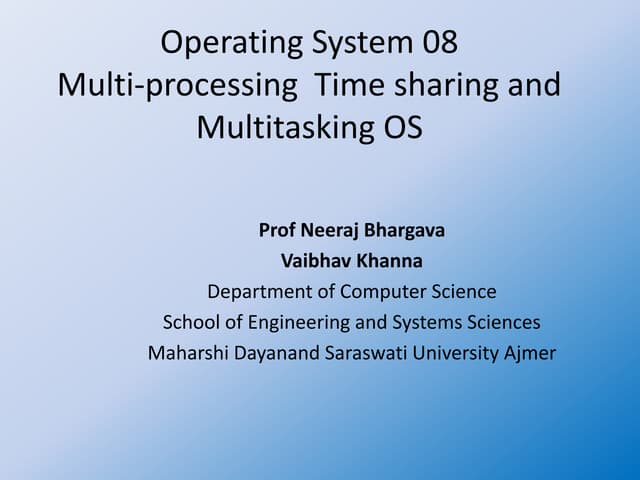 Operating system 08 time sharing and multitasking operating system