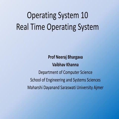 Real-Time Operating Systems | PPT