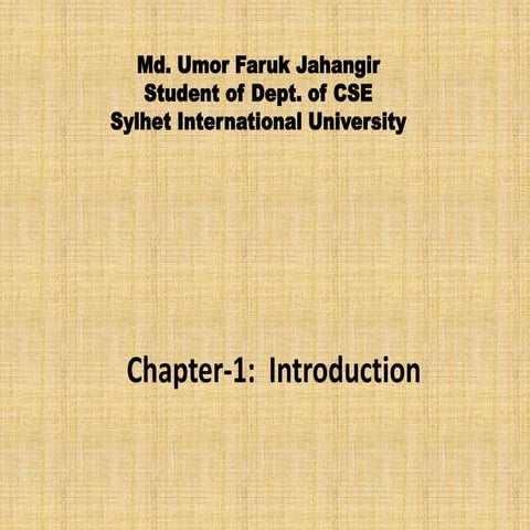 Operating system Chapter One