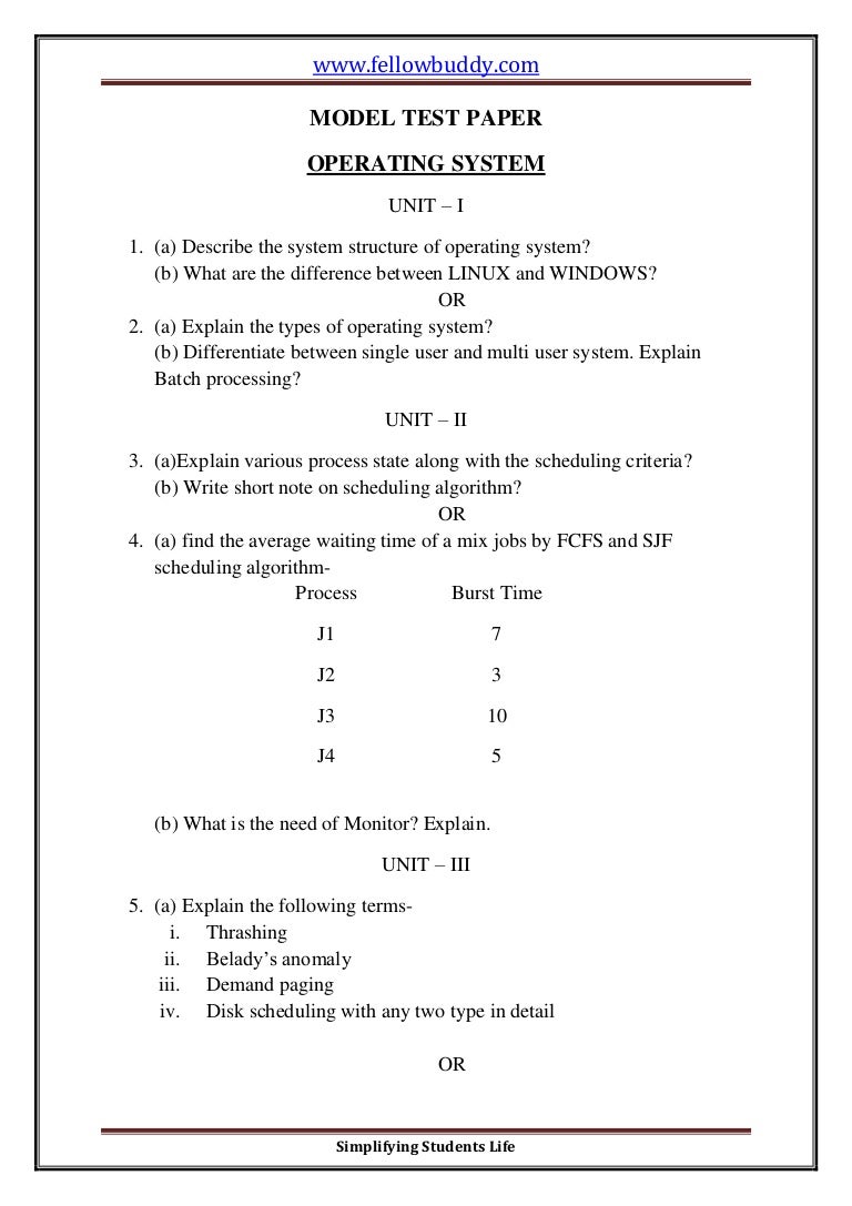 Paper for operating systems