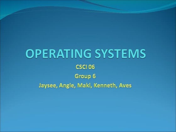Operating system presentation | PPT
