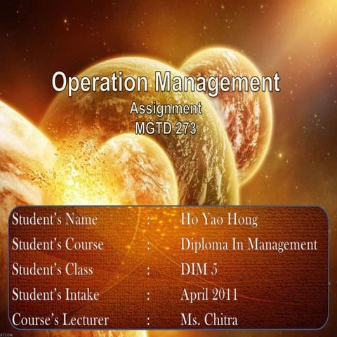 Operation management assignment
