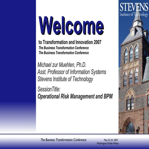 Operational Risk Management and Bpm