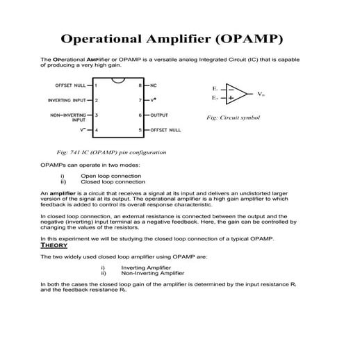 Operational amplifier (OPAMP)