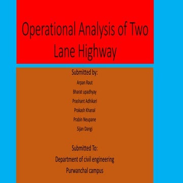 Operational analysis of two lane highway