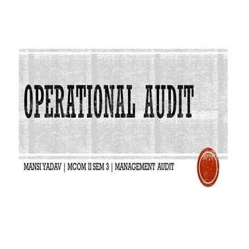 Operational audit