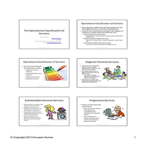 Operational classification of services