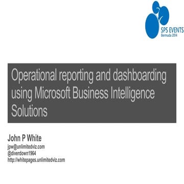 Operational dashboarding and reporting with Microsoft Business Intelligence