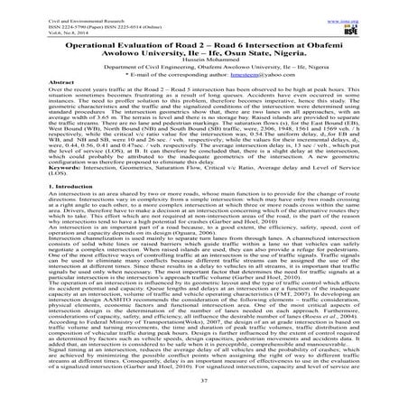 Operational evaluation of road