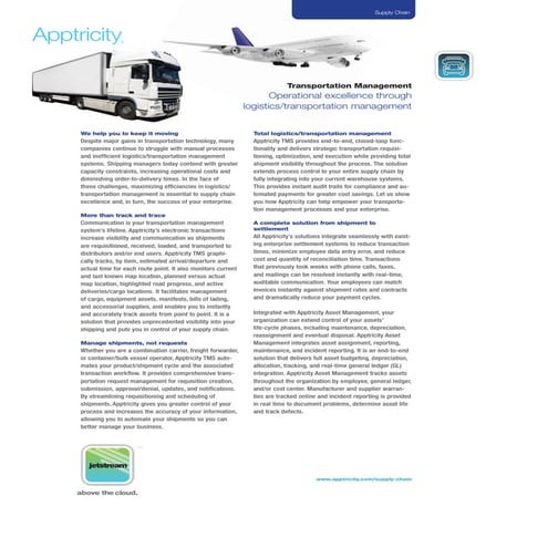 Operational excellence through transportation management by apptricity