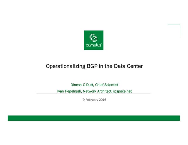 Operationalizing BGP in the SDDC