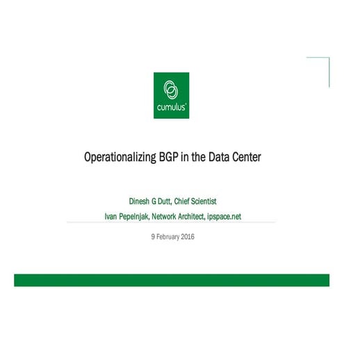 Operationalizing BGP in the SDDC