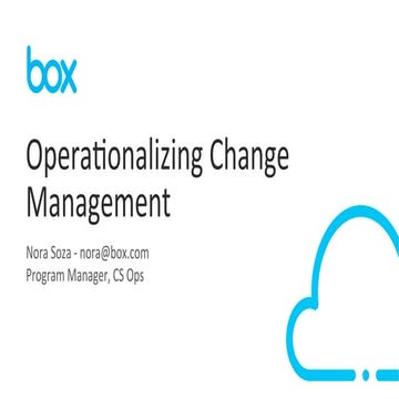 Operationalizing Change Management