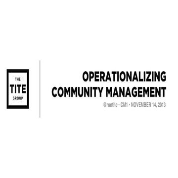 Ron Tite | Operationalizing Community Management