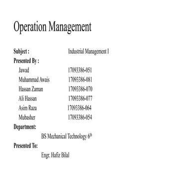 Operational management