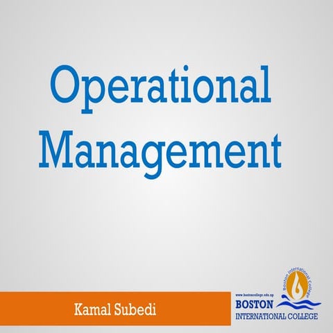 Operational management