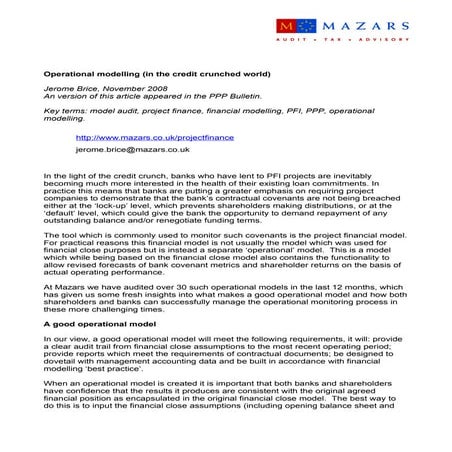 Operational Modelling