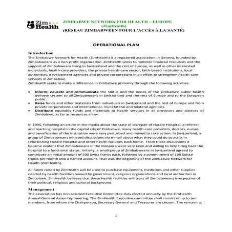 Operational plan zim health 2008_2013