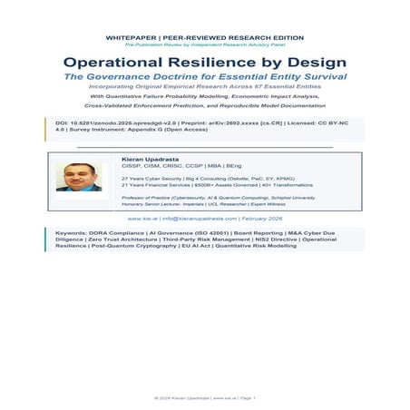 Operational Resilience by Design The Governance Doctrine for Essential ...