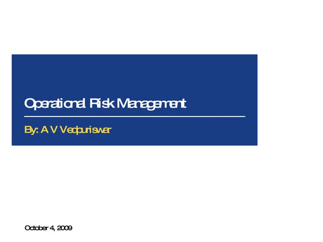 Operational Risk Management Oct 4